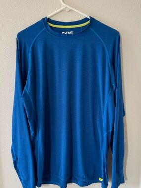 NRS Men's Sz Large Blue Long Sleeve Performance Shirt NW River Supply